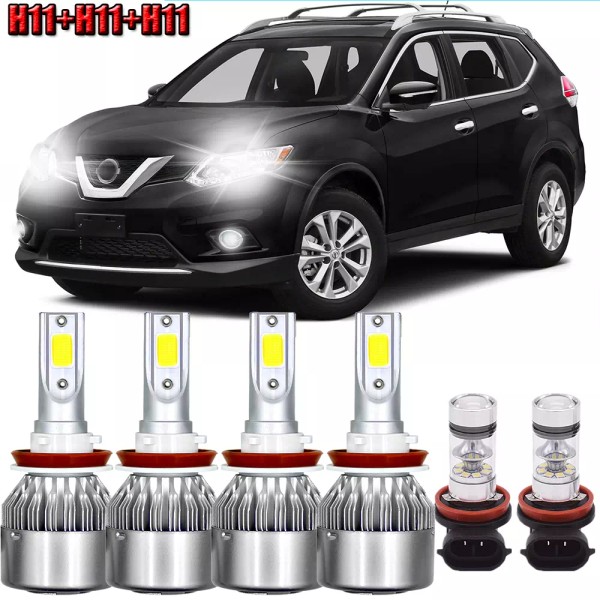 Unbranded For 2014-2020 Nissan Rogue 6X LED Headlight High/Low+Fog Lights
