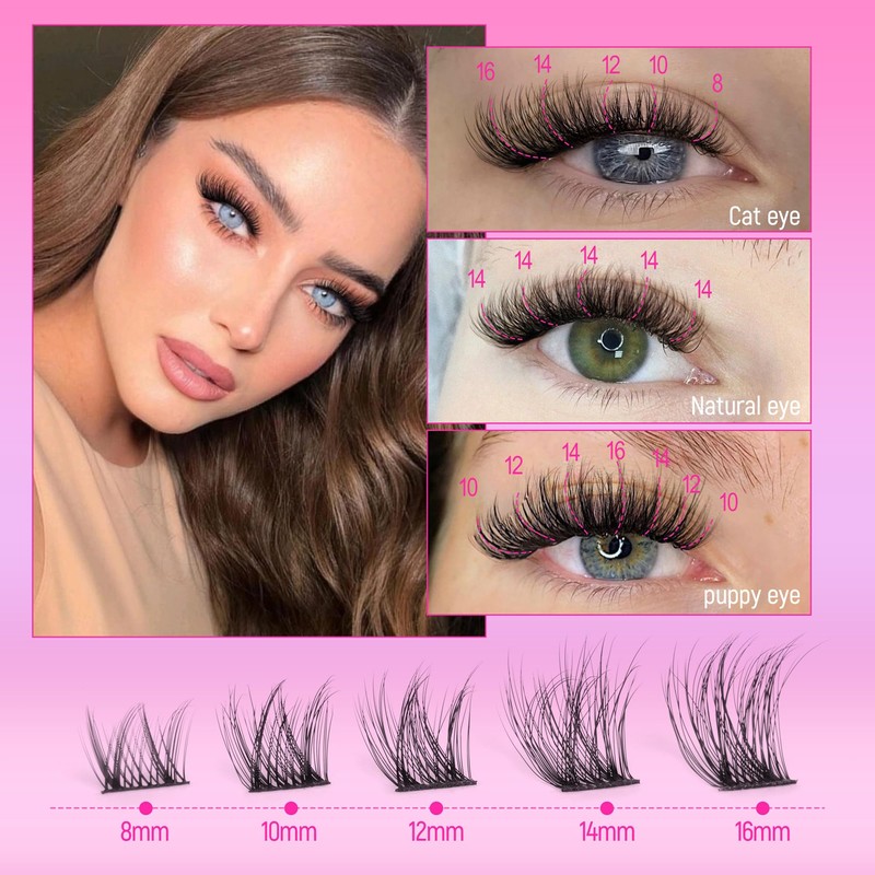 Ruairie Lash Clusters Wispy Eyelash Cluster Eyelash Extensions 154pcs Fluffy
