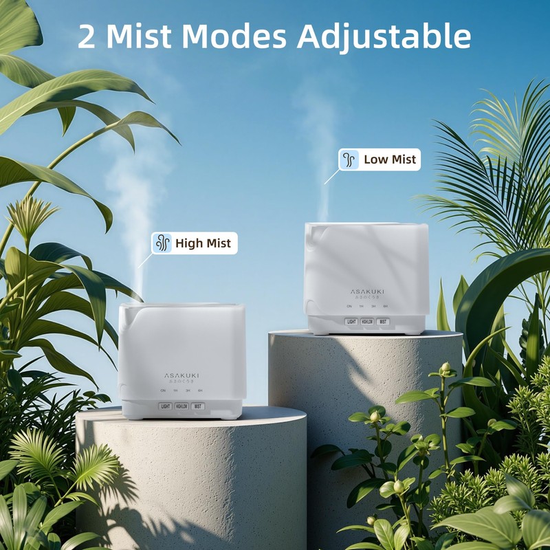 ASAKUKI Essential Oil Diffuser, Multifunctional Ultrasonic Aromatherapy Fragrant Oil Vaporizer