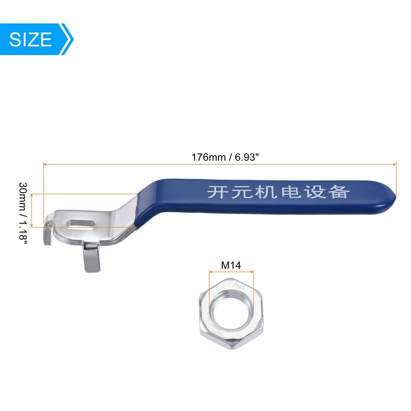 sourcing map Lever Handle Chrome Plated Iron Replacement Quarter Turner