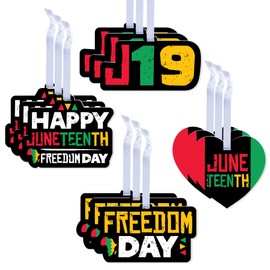 Big Dot of Happiness Happy Juneteenth - Freedom Day Decorations - Tree Ornaments - Set of 12