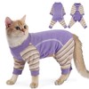 ADNIKIA Sticky Cat Clothes,Pajamas for Cats only,Soft Onesie,Purple M
