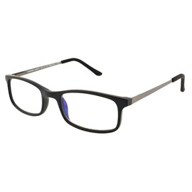 Foster Grant Men's Kramer e.Readers Reading Glasses Rectangular, Matte Black/Transparent, 51 mm + 2.5, (1015714-250)