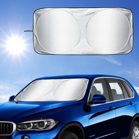 Sonnenschutz Auto,Auto Windschutzscheibe Sonnenschirm,Vorderseite Frontscheibe Sonnenschutz,Faltbarer Schutzschirm Sonnenblende,Reflektierender UV Staub Schutz,Auto Heckscheibe Schutz Block,160x86cm