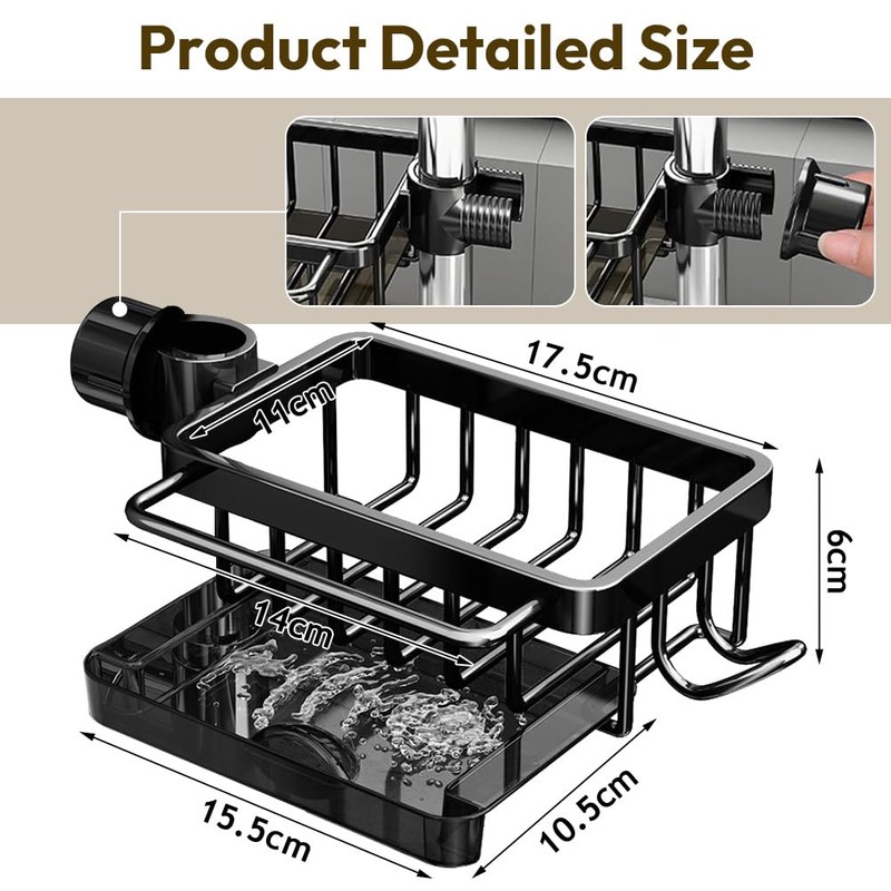 Kitchen Sink Organiser, Stainless Steel Utensils Sink Organiser, Durable Dish