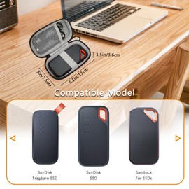 Hard Case for Sandisk Extreme Pro/Sandisk Extreme Portable External SSD 128GB 500GB 1TB 2TB Protective Storage Travel Bag (Gray)
