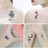 Nirbffo Black Temporary Tattoos Moon Stars Eyes Hexagram Geometry Wolf