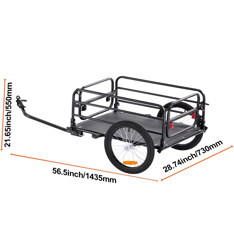 Happybuy Bike Cargo Trailer - 160 lbs Capacity, Foldable &