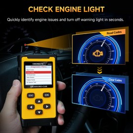 OBDMATE - Escáner de coche, lector de código de motor de verificación mejorado 2025, herramienta de diagnóstico OBDII lectura y códigos claros, impresión inalámbrica, prueba de voltaje de batería