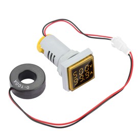 LED Digital Display AC Voltmeter Voltage Current Indicator 22mm 0-100A 60-500V Meter Indicator Light(Green)