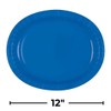 Royal Blue Solid Oval Plates - (Pack of 8) -
