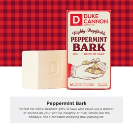 Duke Cannon Supply Co. Big Brick of Soap Bar for Men Holiday Edition | Peppermint Bark (Peppermint Scent) | Triple Milled | Extra Large, Long-Lasting | Supports U.S. Veterans | 10 oz (1 Pack)