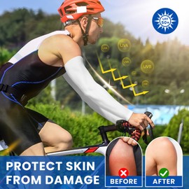 Outivity Arm Sleeves for Men/Women to Cover Arms Cooling Upf 50 Compression Arm Sleeves for UV Blocking Protection