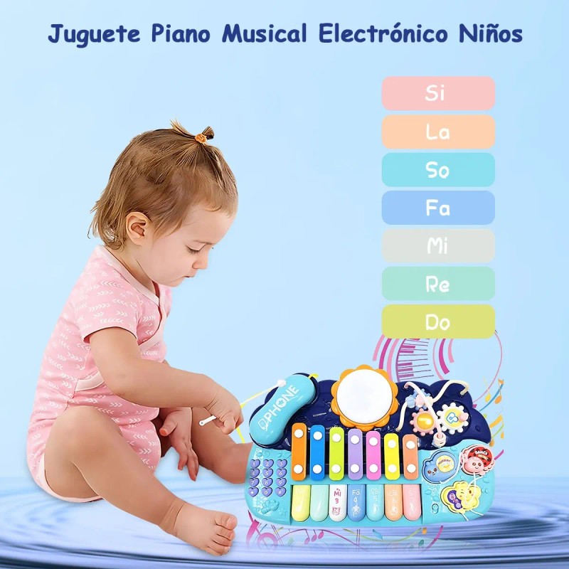 Juguete Piano Musical Electrónico Niños 14 Teclas 24+ Sonido