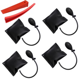 AIUNBEST Mounting Cushions, Pack of 4, Lifting Cushion with Air Cushion Lifter Function, Mounting Cushion, Maximum Load 200 kg, Black Lifting Cushion for Doors, Furniture and Car Repairs