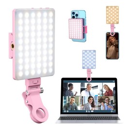 Portable LED Selfie Lights with Front & Back Clip, High Power 60 LED 2000MAH Rechargeable Camera Fill Light, Camping Light Modes Clip Ring¬†Photoshoot Light For¬†Smartphone/Tablet/Laptop/Camera,¬†Tech Gadgets, Electronics Accessories:_Baby Pink_RGB Version