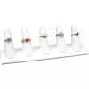 FindingKing White Faux Leather 5 Finger Ring Jewelry Display 8"