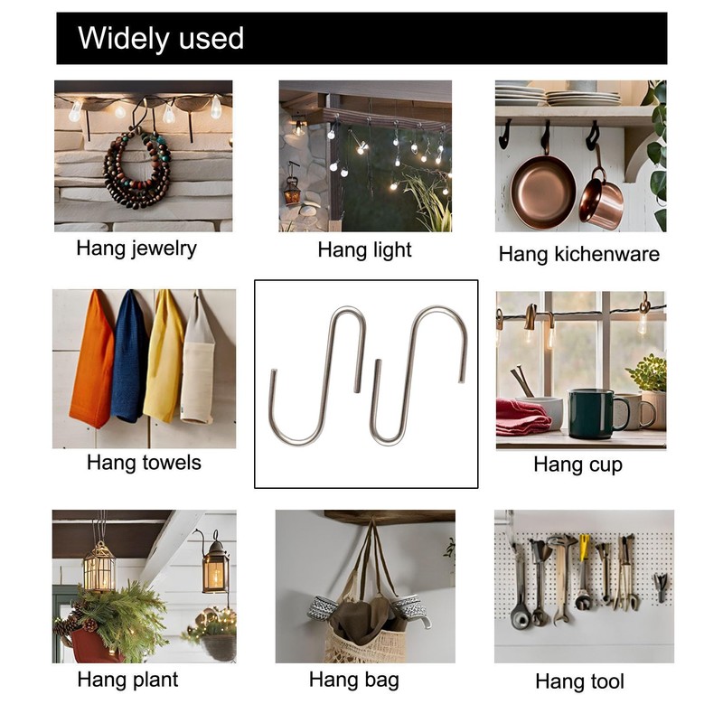 IDEALSV Stainless Steel S Hooks 30 Pcs Heavy Duty S