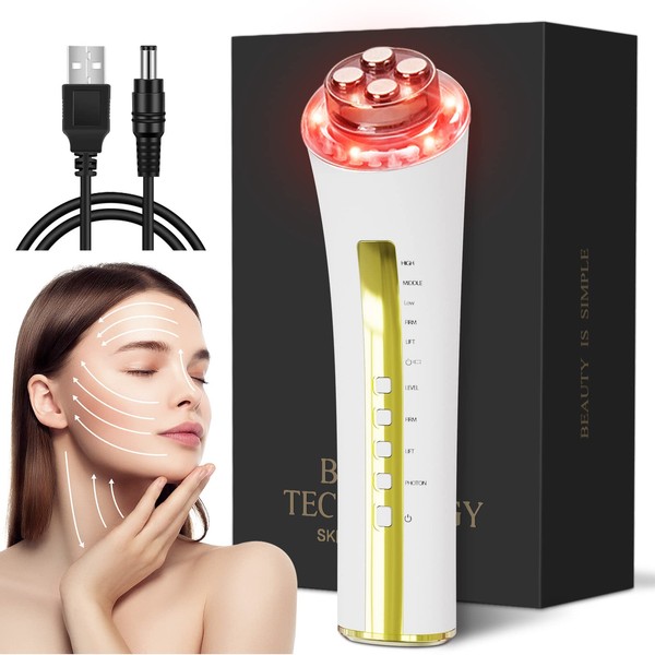 BOQUBOO Radiofrequency Device Face, Face Massager, Anti Ageing, Anti Wrinkles, Face Electric Massager, Microcurrent Face Wrinkle Remover, Lifting Skin Tightening, White