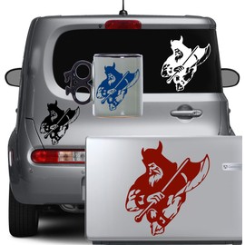 Viking with Ax Vinyl Decal Sticker Motorcycle Club Racing Motobike Biker Free Spirit (Black, 2.7" x 3")