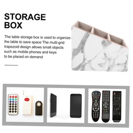 GRIRIW Space-saving Marble Trapezoid Design Storage Box for Home Office Supplies