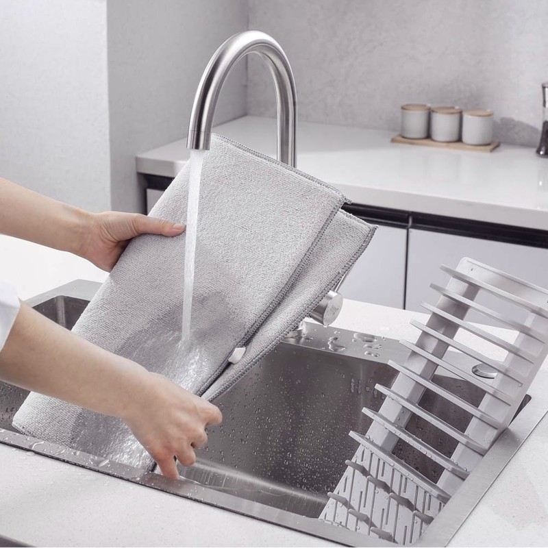 Dish Drying Mat with Rack Water Absorption Folding Design Dish