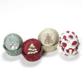 Chef Craft Paper Patterned Christmas Cupcake Liner Set, 200 Count, Multicolor