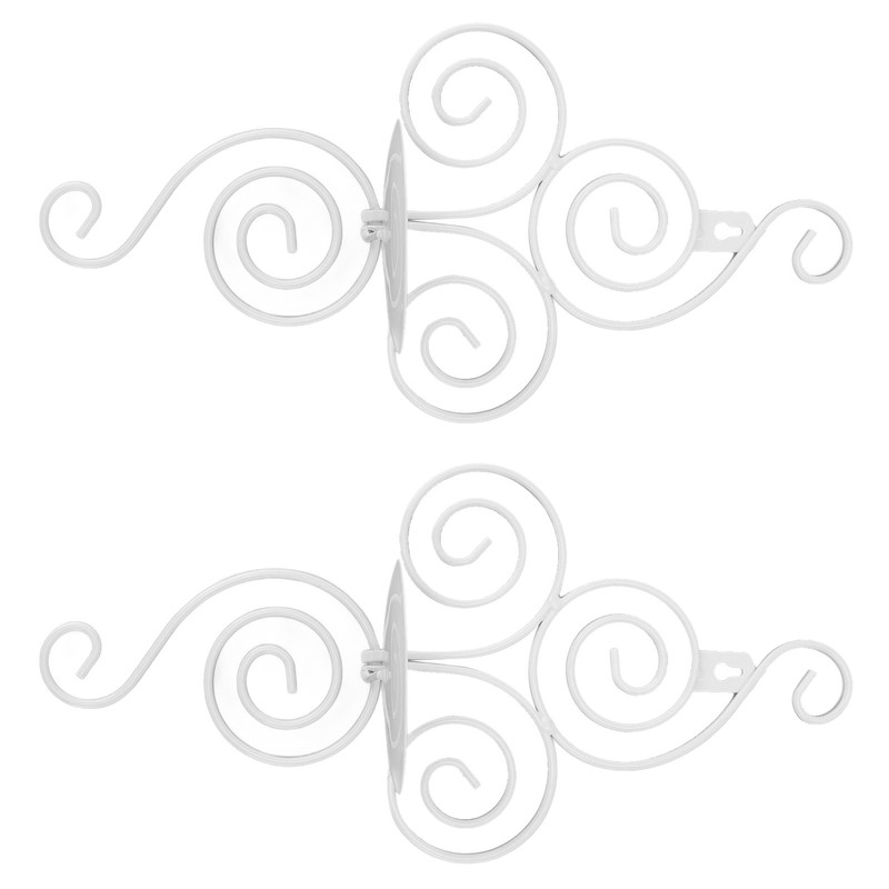 2 Sets Wall Candle Holder Foldable European Style Swirl Wrought