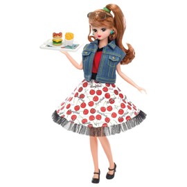 Takara Tomy Licca Takara Tomy "Licca-chan Doll #Licca #Rockabilly Cherry" Dress-up Doll, Pretend Play Toy, Ages 3 and Up, Passed Toy Safety Standards ST Mark Certified