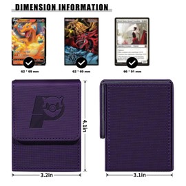 ArtBoutiq - Caja de cartas de juego para mazo de comandante con 2 divisores, caja de almacenamiento para tarjetas se adapta a más de 100 tarjetas de una sola manga, de piel sintética, con imán fuerte, para Magic Yugioh TCG (púrpura)