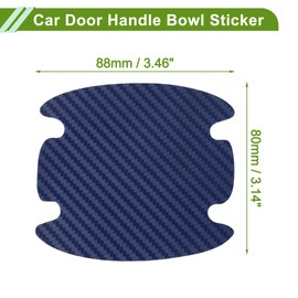 HOPESPANNER Universal 80x88mm Car Door Cup Protector Sticker Anti-Scratches+Auto Door Handle Protective Film 1 Set Blue