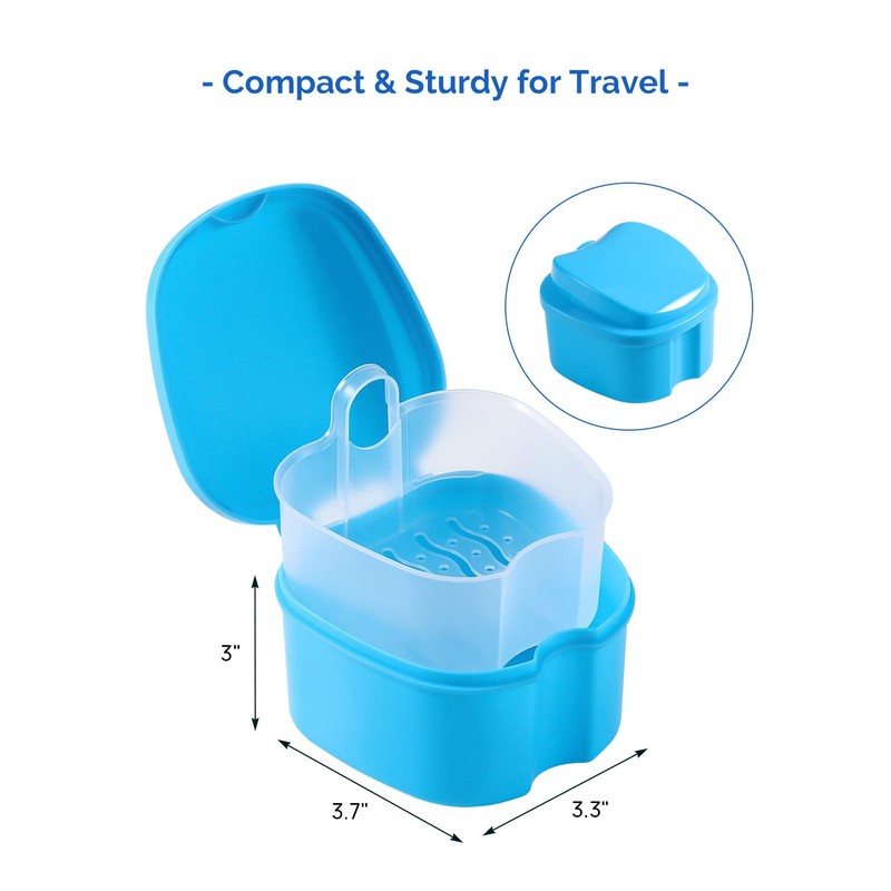 JMU Denture Case Denture Cup with Lid Orthodontic Retainer Case