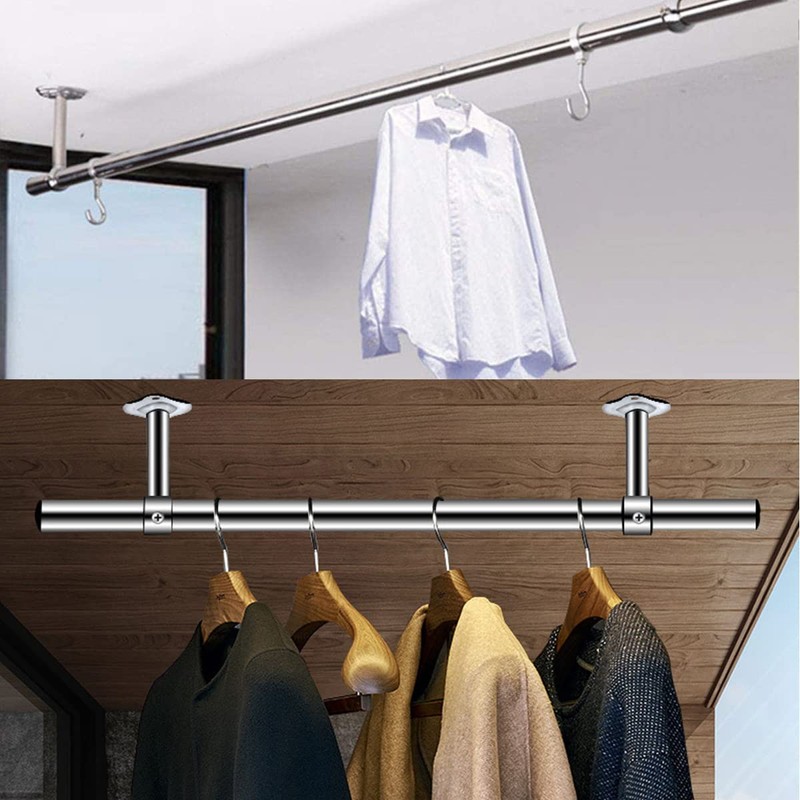 Mdurian 4 pieces curtain rod bracket, stainless steel wall bracket,