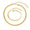 VceTd Chunky Gold Wheat Chain Stainless Steel Necklace and Bracelet