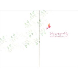 Watercolor Birds on Branches Michele Doherty Frusciano Happy Buddha Birthday Card