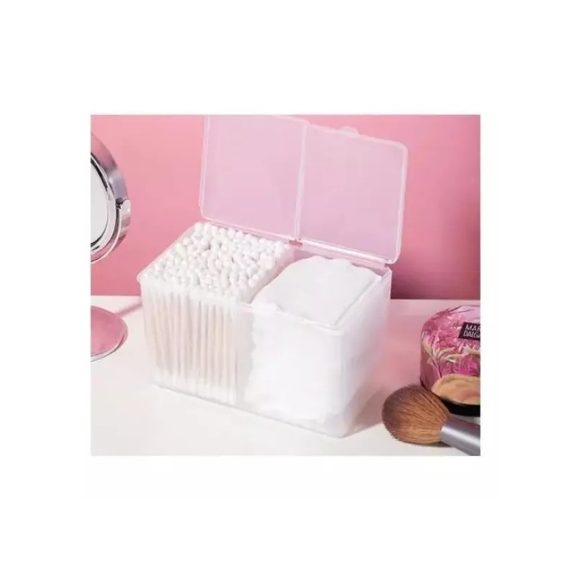 Gitabeuraendeu 소품케이스 면봉 화장솜 케이스 2구 보관함 소품수납 다용도 정리