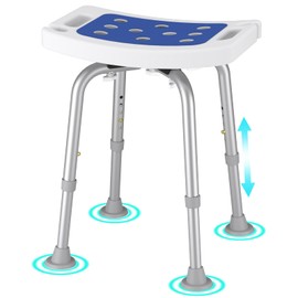 Adjustable Small Stool Shower Chair with Arms for Seniors Elderly Handicap Disabled, Bariatric Adults Or Women Heavy Duty Corner Chairs Bench Seat for Inside Shower Stall and Bathroom Bath Tub Seats