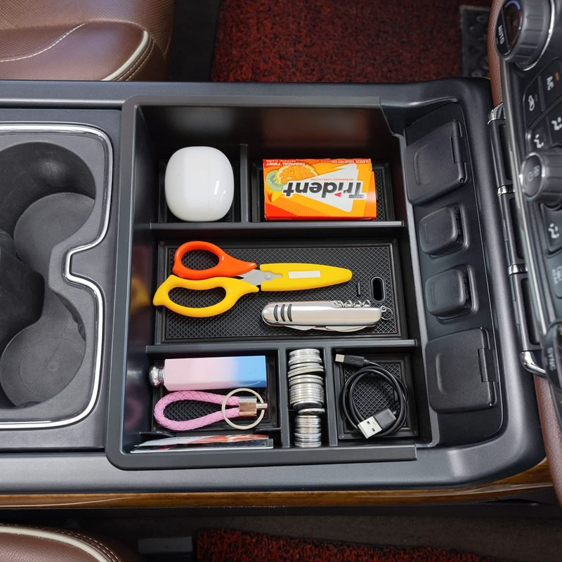 TACOBRO Full Center Console Organizer Compatible with 2014-2018 Sierra 1500