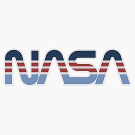 Nasa Worm Retro Blue-Red-Blue Bumper Sticker Window Vinyl Decal 5"