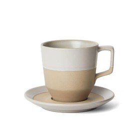 notNeutral Pico Large Latte Cup with Saucer, Natural 12 oz