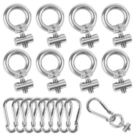 Pack of 8 Stoppers for Piping Rail, 6 mm Piping Strip Hook, Piping Stopper with Carabiner, Piping Rail Accessories for Piping Rail, Caravan, Motorhome, Campervan Boat