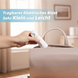 Date Wild Po Shower Portable Bidet, Electric Portable Bidet for Travel, Compatible with Most Water Bottles, 65 Times Use After Full Charge, Includes Travel Bag