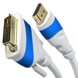 KabelDirekt HDMI DVI Adapter Cable with A.I.S. Shielding Against Interference Signals - 2 m (Bi-Directional DVI-D/HDMI Monitor Cable, Connect HDMI Device to DVI Monitor & Conversely, Full HD/1080p,