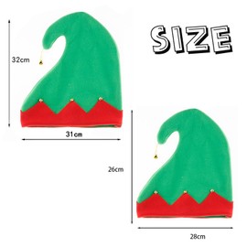 YouYuer Elf Hat, 4 Pieces, Elf Hat, Secret Santa Hat, Christmas Hat, Adult Suitable for All Types of Christmas and New Year Celebrations