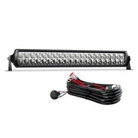 4WDKING LED Light Bar 20 inch Dual Row Light Bar with DT Connector Wiring Harness Kit 200W Flood and Spot Combo Beam Work Light for Truck Jeep Cars Wrangler ATV UTV Boat 4x4 Jeep