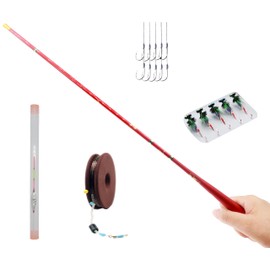 Wisbait Tenkara Rod Fly Fishing Rod Kit - Kids Fishing Pole Small Stream Collapsible Fly Poles All Waters Quality Carbon Tube Creek Rods (Tenkara Rod kit, 11.8Ft-3.6m)