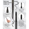 Eyebrow Eyeliner Kit for Women-Gray Waterproof Micro Eyebrow Retractable Pen