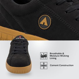 Airwalk Camino Low Top Composite Toe Men’s Industrial Work Shoes, Black/Gum, Size 17, Wide, Comfortable & Light Work Shoes for Men, Electric Hazard, Slip Resistant