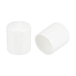 sourcing map 4pcs 39mm(1.5") Rubber End Caps, Round Vinyl Plug Insert Plastic End Caps for Tubing, Fence, Pipe Post, Furniture, Railing, White
