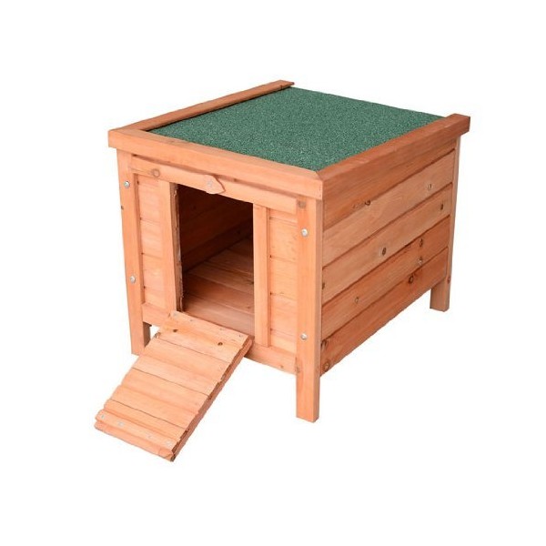 PawHut Small Wooden Dog Cage Bunny Rabbit/Guinea Pig House, Natural Wood